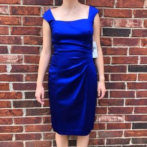Blue Satin Lauren Ralph Lauren Dress NWT